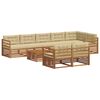 vidaXL Conjunto de sof&aacute;s de exterior con coj&iacute;n 9 pcs Natural y Beige