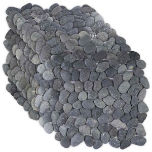 vidaXL Baldosas de Guijarros Gris 30 x 30 cm Guijarro de R&iacute;o