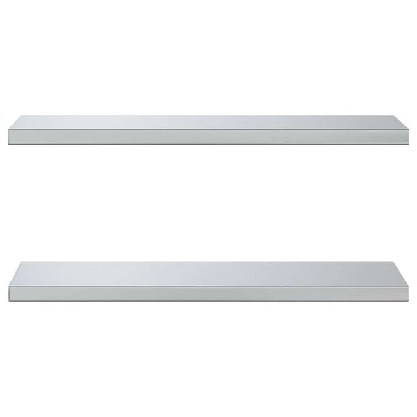 vidaXL Estantes de pared 2 uds acero inoxidable plateado 75x23,5 cm