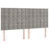 vidaXL Estructura de cama con cabecero terciopelo gris claro 180x200cm