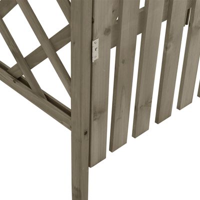 vidaXL Pérgola con puerta madera maciza de abeto gris 116x40x204 cm