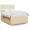 vidaXL Cama box spring con colch&oacute;n tela color crema 160x200 cm