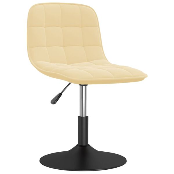vidaXL Silla de comedor giratoria de terciopelo crema