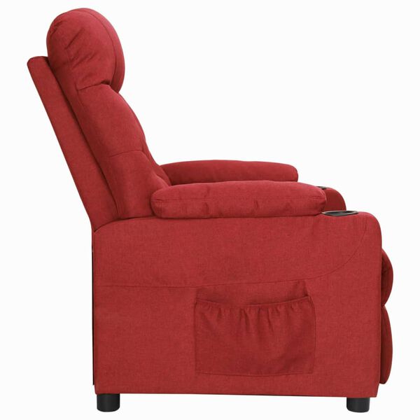 vidaXL Sill&oacute;n elevable tela rojo tinto