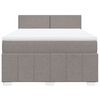 vidaXL Cama box spring con colch&oacute;n tela gris taupe 140x200 cm