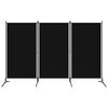 vidaXL Biombo divisor de 3 paneles negro 260x180 cm