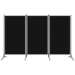 vidaXL Biombo divisor de 3 paneles negro 260x180 cm