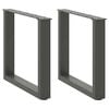 vidaXL Patas para mesa de centro en forma de U (2 unidades), antracita, 50 x (42-43) cm, acero