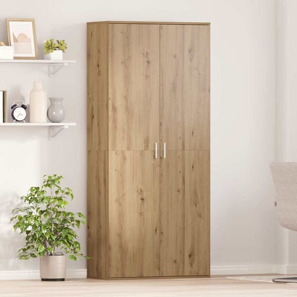 vidaXL Vitrina Roble artisan 80 x 35 x 180 cm Madera contrachapada