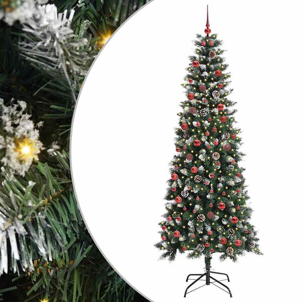 vidaXL &Aacute;rbol de Navidad artificial Verde 210 cm PVC, Pl&aacute;stico y Acero
