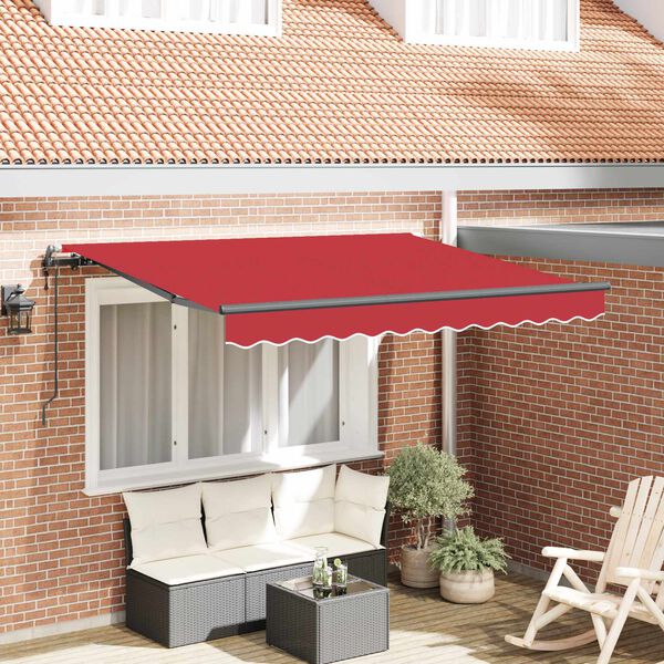 vidaXL Toldo Retr&aacute;ctil Rojo 350 x 200 cm tela
