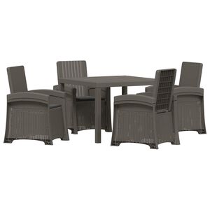 vidaXL Conjunto de Comedor de Jard&iacute;n 5 uds. Gris Claro y Antracita PP