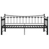 vidaXL Estructura sof&aacute; cama extra&iacute;ble sin colch&oacute;n metal negro 90x200cm