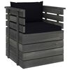vidaXL Muebles de pal&eacute;s de jard&iacute;n 6 piezas cojines madera maciza pino