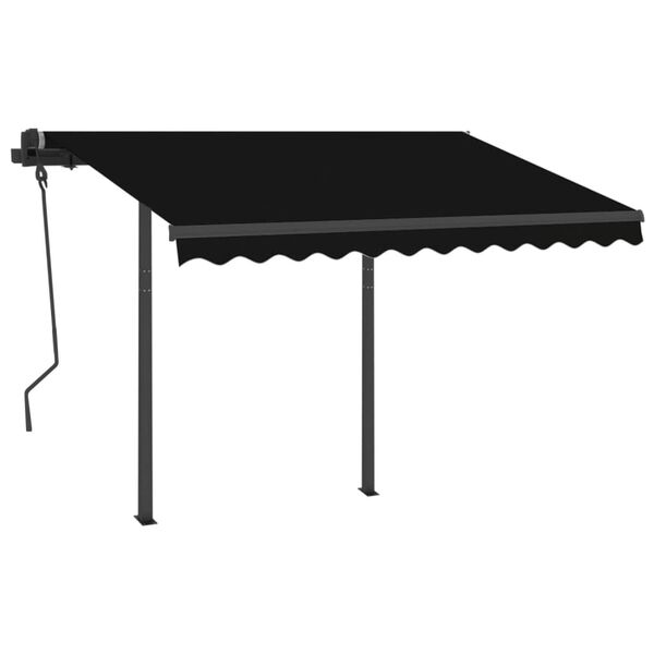 vidaXL Toldo automático retráctil con postes gris antracita 3x2,5 m