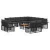 vidaXL Conjunto de sof&aacute;s de exterior 14 pcs Negro y Gris oscuro