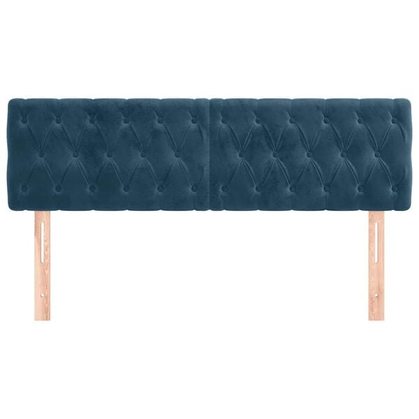 vidaXL Cabeceros terciopelo azul oscuro 144x7x78/88 cm
