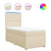 vidaXL Cama box spring con colch&oacute;n tela color crema 100x200 cm