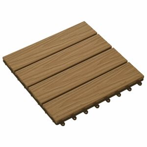 vidaXL Tile de Decking Dise&ntilde;o 3D 11 uds. Teca 30 x 30 cm WPC