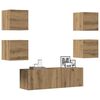 vidaXL Mueble para TV de pared madera contrachapada artesanal 5 piezas