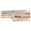 vidaXL Juego de muebles de jard&iacute;n 7 pzas y cojines madera maciza pino