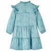Vestido infantil de manga larga azul 116