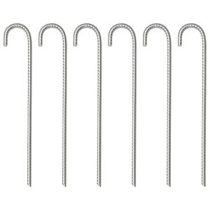 vidaXL Clavijas para tienda 6 uds acero galvanizado 37 cm &Oslash;10 mm