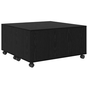vidaXL Mesa de Café Roble Negro 75 x 75 x 38 cm Madera de ingeniería