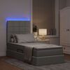 vidaXL Cama con almacenamiento y LED Gris Claro 90 x 200 cm Poli&eacute;ster