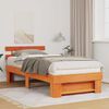 vidaXL Estructura de cama con cabecera Marr&oacute;n cera 80 x 200 cm