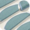 vidaXL Felpudos para escaleras 30 unidades 65x24x4 cm Azul Mar Semicircular Grande