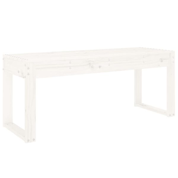vidaXL Banco de jardín madera maciza de pino blanco 110x38x45 cm