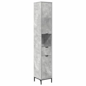vidaXL Gabinete de Ba&ntilde;o con caj&oacute;n Gris Concreto 31,5 x 33 x 190 cm