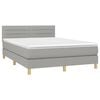vidaXL Cama box spring con colch&oacute;n tela gris claro 140x190 cm