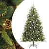 vidaXL &Aacute;rbol de Navidad artificial con ramas plegables y conos 210 cm