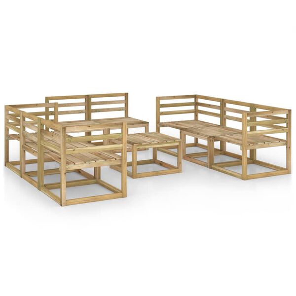 vidaXL Set de muebles de jard&iacute;n 9 pzas madera de pino impregnada verde
