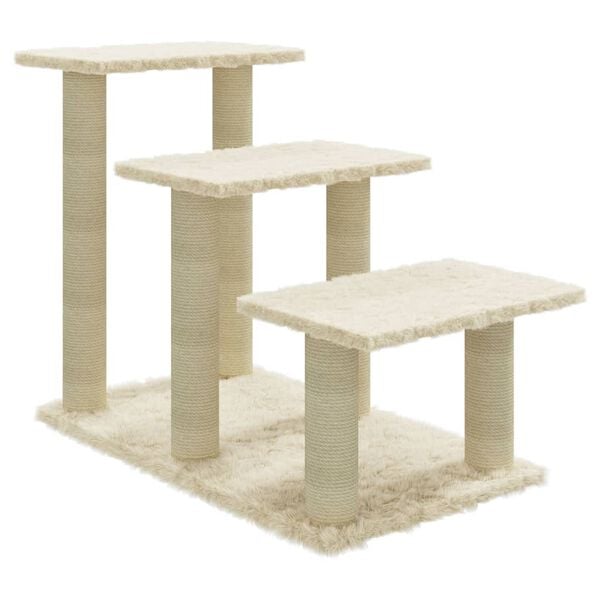 vidaXL Rascador para gatos con postes de sisal crema 50,5 cm