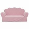 vidaXL Sofá infantil de 2 plazas de felpa suave rosa