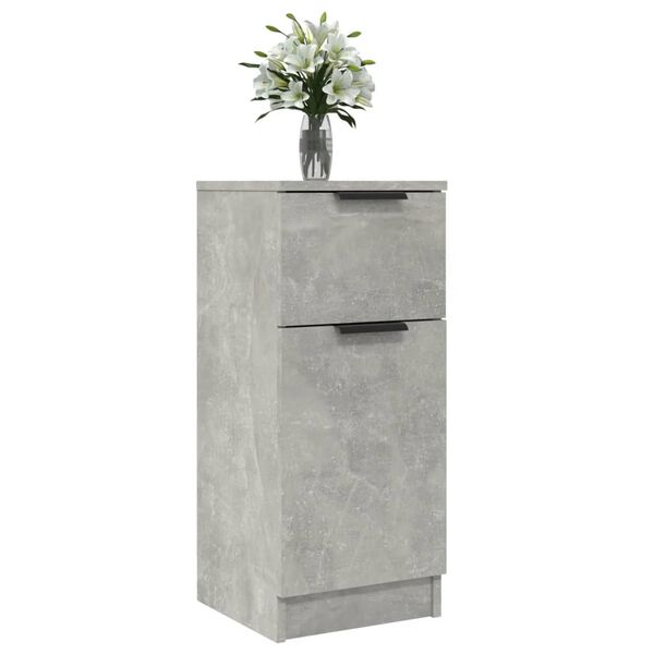 vidaXL Aparador de madera contrachapada gris hormigón 30x30x70 cm