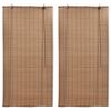 vidaXL Estor enrollable de bamb&uacute; 2 unidades marr&oacute;n 120x220 cm