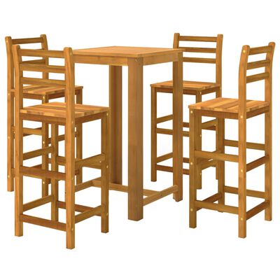 vidaXL Juego muebles de bar para jardín 5 pzas madera de acacia maciza