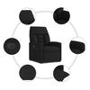 vidaXL Sillón eléctrico reclinable elevable tela microfibra negro