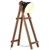 vidaXL L&aacute;mpara de pie de madera maciza de mango negro E27