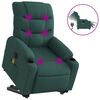 vidaXL Sill&oacute;n masaje el&eacute;ctrico reclinable elevable tela verde oscuro
