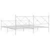 vidaXL Estructura cama sin colch&oacute;n con estribo metal blanco 193x203 cm