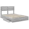 vidaXL Cama con almacenamiento con cabecera Gris Sonoma 150 x 200 cm