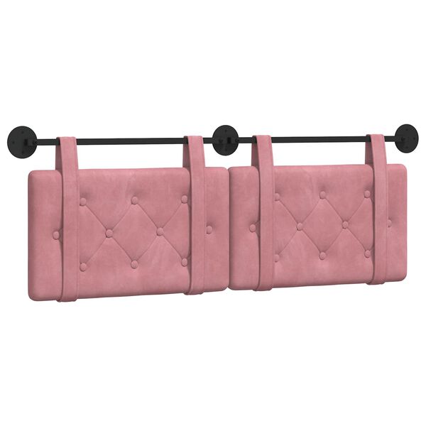 vidaXL Cabecera Colgante Rosa 150 x 55 x 5 cm Terciopelo