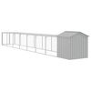 vidaXL Gallinero con corral acero galvanizado gris claro 117x813x123cm