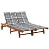 vidaXL Tumbona de jard&iacute;n 2 personas y cojines madera maciza de acacia