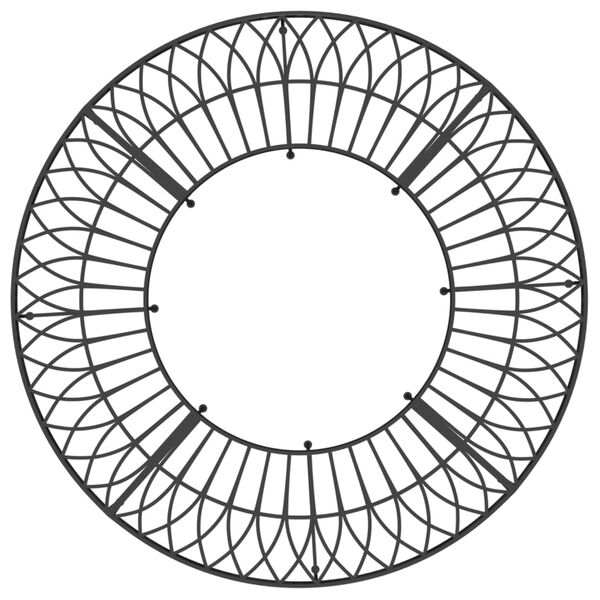 vidaXL Banco de jard&iacute;n redondo de acero negro 160 cm